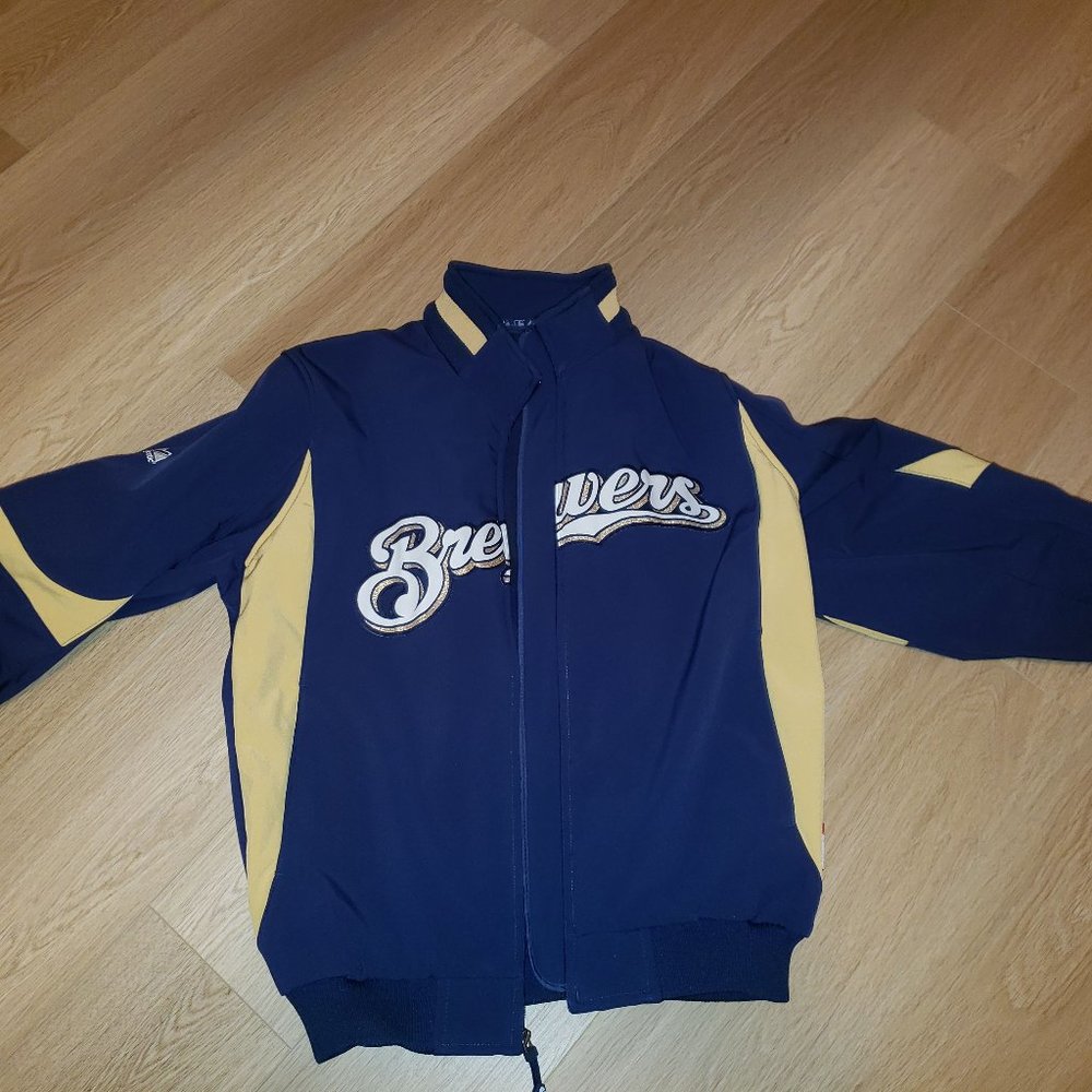 Majestic Milwaukee Brewers MLB Therma Base Jacket Men Large L